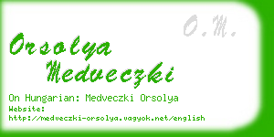 orsolya medveczki business card